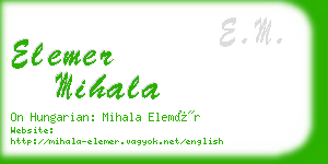 elemer mihala business card